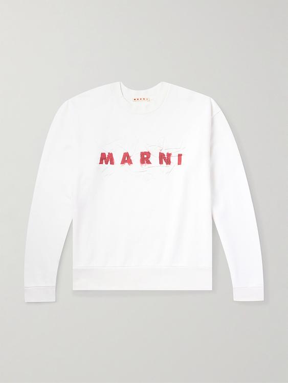 Print white long sleeve t-shirt from Marni