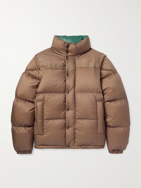 Taupe down jacket from Moncler