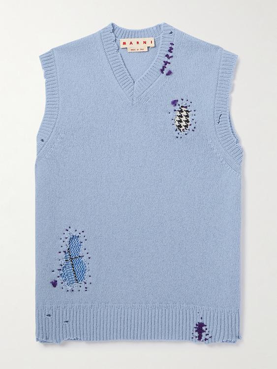 Print light blue pullover from Marni