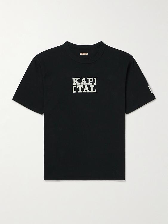 Print black t-shirt from Kapital