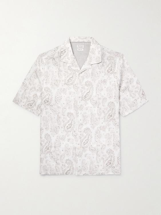 White short sleeve shirt from Brunello Cucinelli