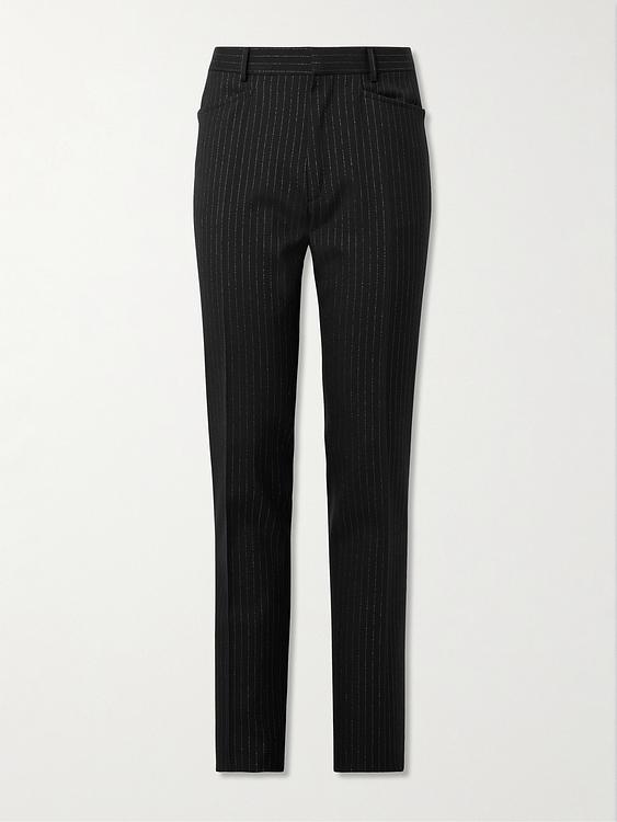 Striped black formal trousers from Tom Ford