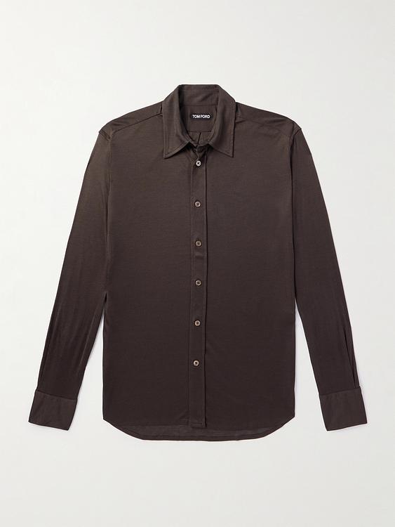 Dark brown casual shirt from Tom Ford