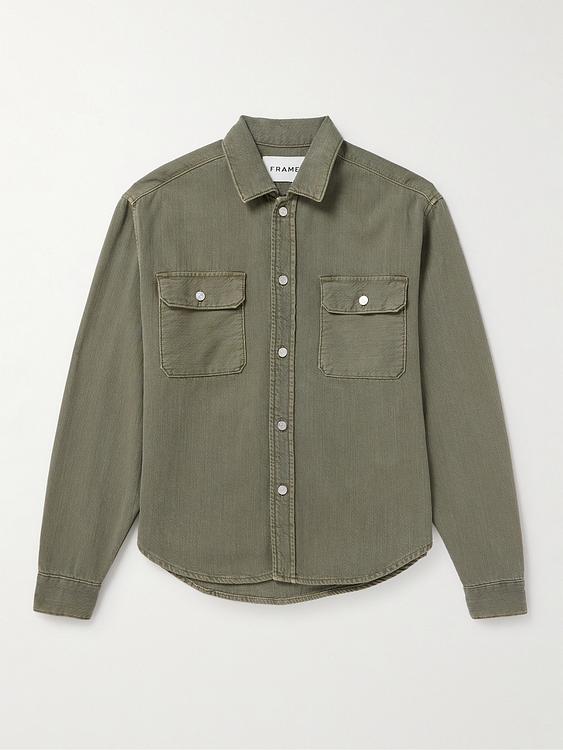 Taupe overshirt from Frame