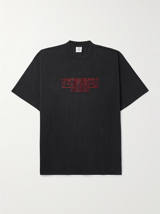 Print black t-shirt from Vetements