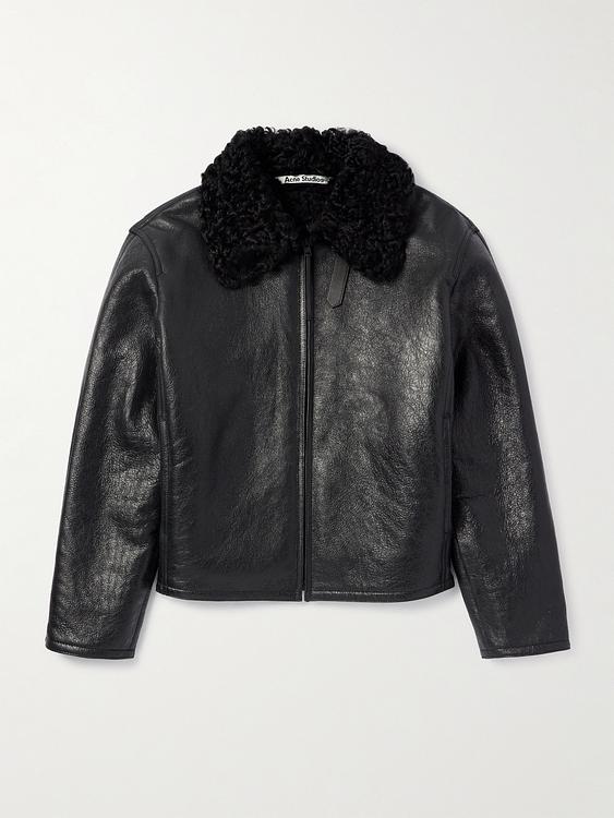 Black leather jacket from Acne Studios