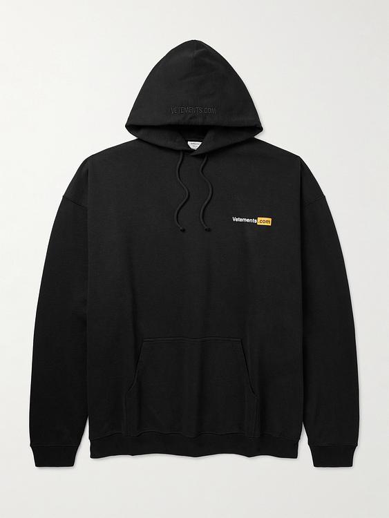 Print black hooded sweatshirt from Vetements