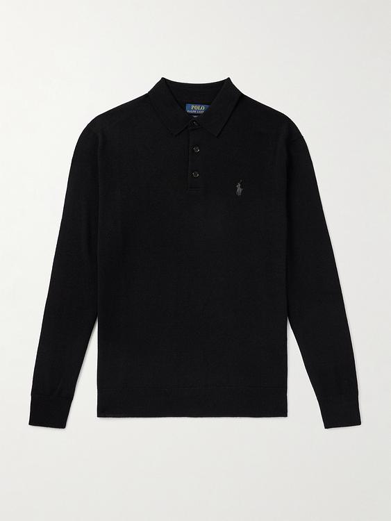 Black long sleeve polo shirt from Polo Ralph Lauren