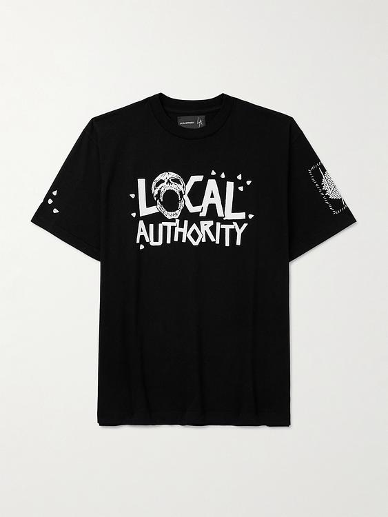 Print black t-shirt from Local Authority La