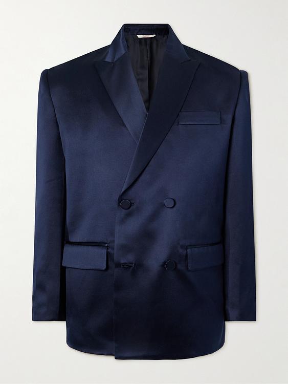 Dark blue double-breasted suit jacket from Valentino Garavani