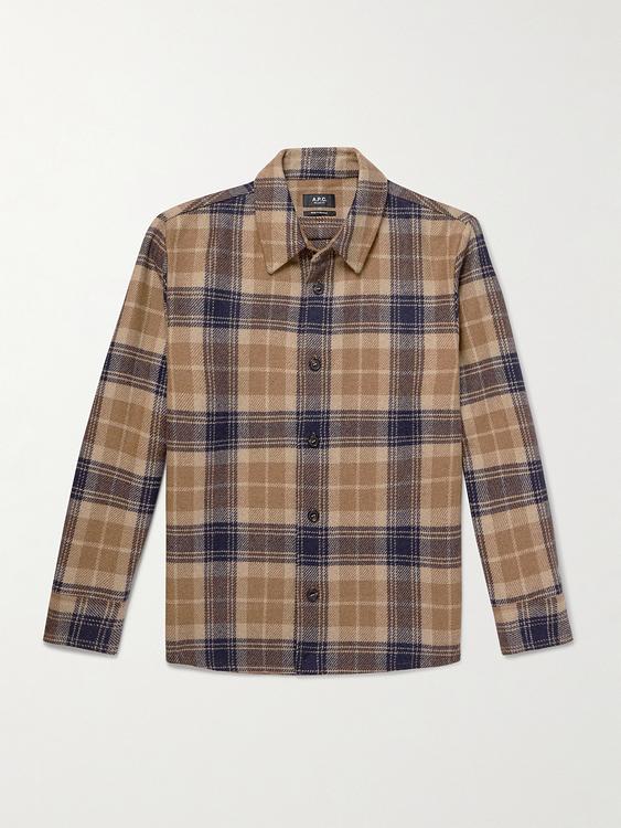 Checkered brown flannel shirt from A.P.C