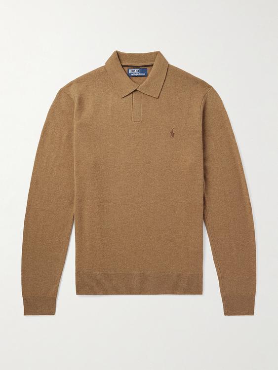 Brown long sleeve polo shirt from Polo Ralph Lauren