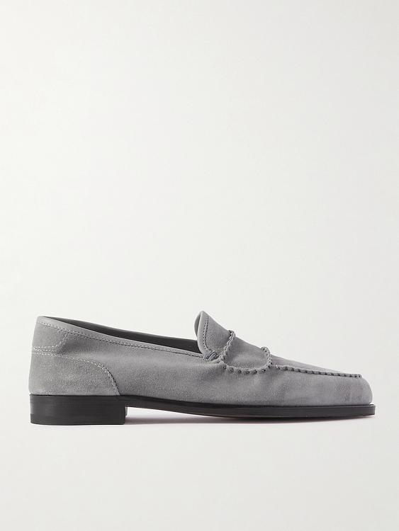 Grey loafers from John Lobb