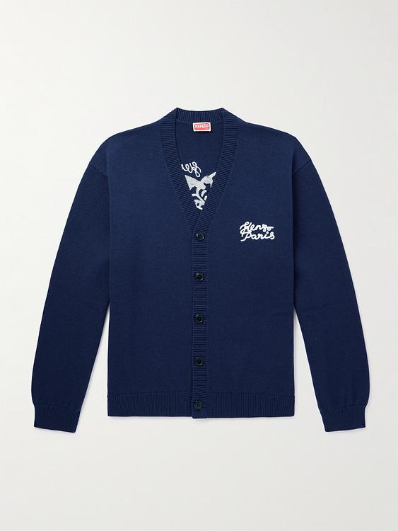Print dark blue cardigan from Kenzo
