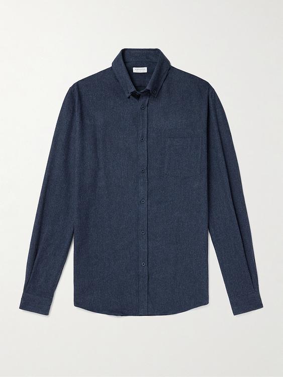 Dark blue casual shirt from Sunspel