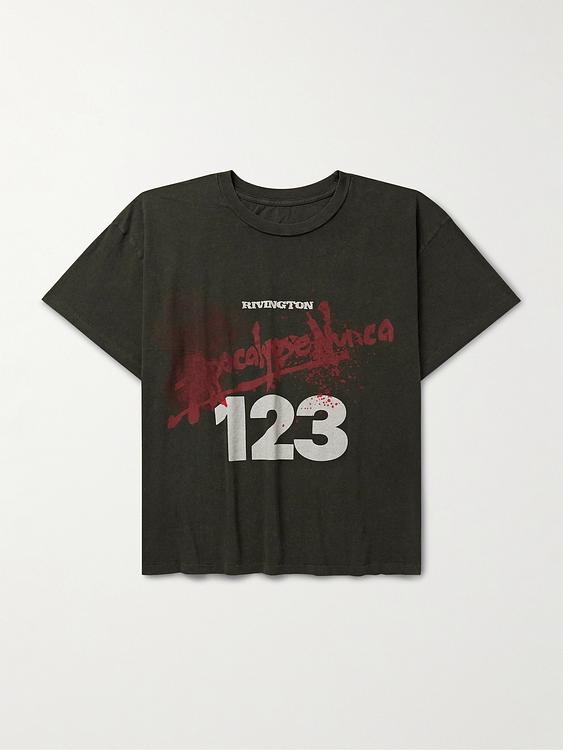 Print dark green t-shirt from Rrr123