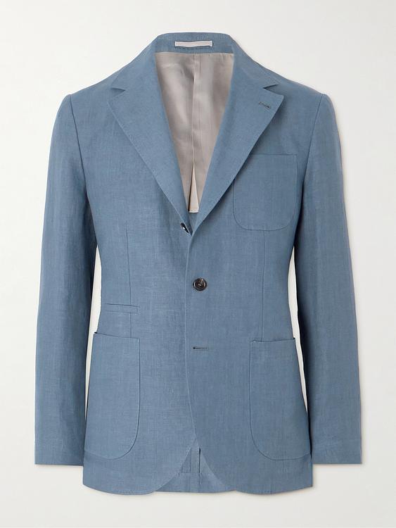 Blue suit jacket from Brunello Cucinelli