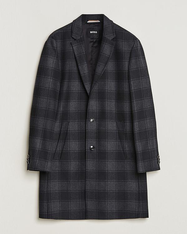 Checkered black coat from Boss Black