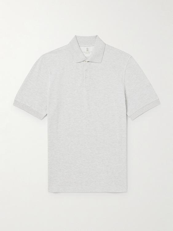 White short sleeve polo shirt from Brunello Cucinelli