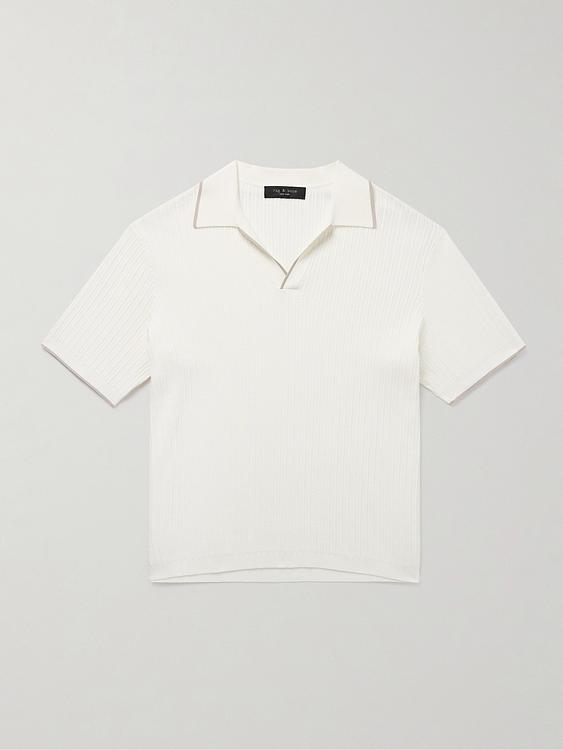 White short sleeve polo shirt from Rag & Bone