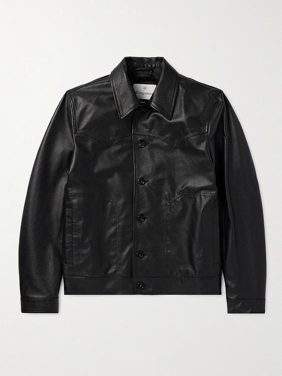 Black leather jacket from Kingsman