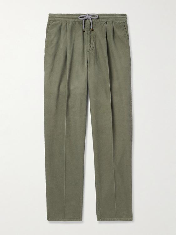 Taupe linen trousers from Brunello Cucinelli