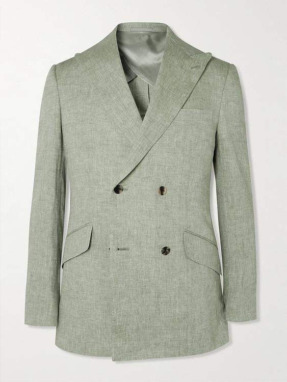Grey double-breasted suit jacket from Kingsman