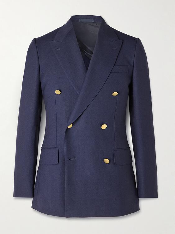 Dark blue double-breasted blazer from Kingsman