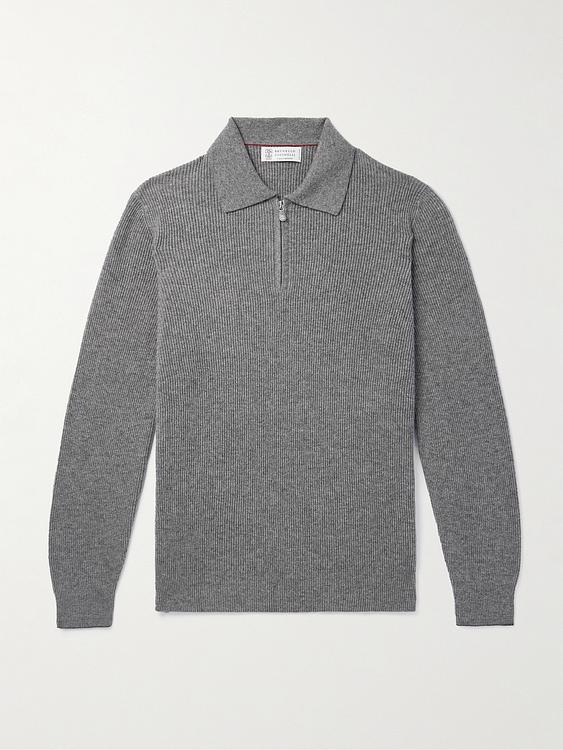 Grey half-zip from Brunello Cucinelli