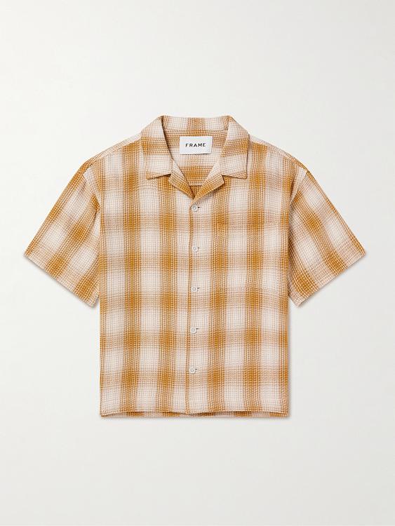 Checkered beige short sleeve shirt from Frame