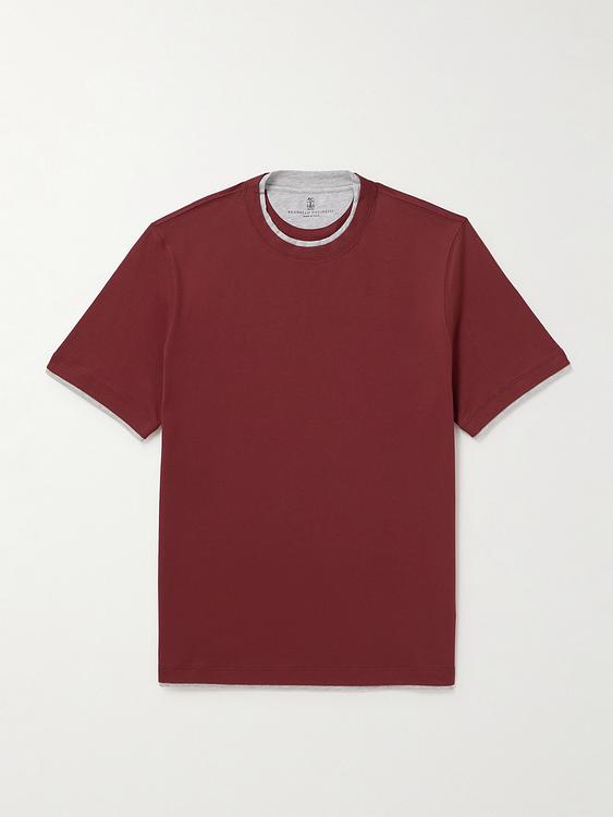 Dark red t-shirt from Brunello Cucinelli