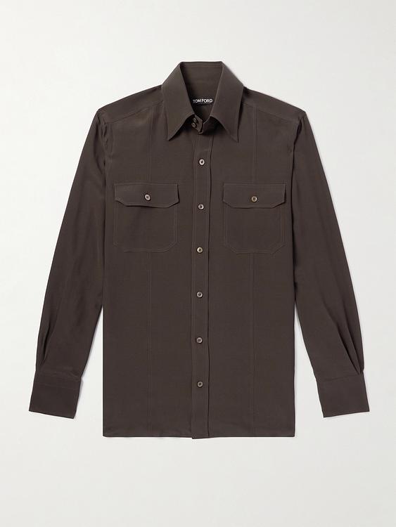 Dark brown casual shirt from Tom Ford