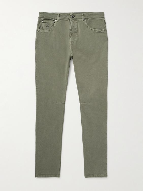 Taupe chinos from Brunello Cucinelli