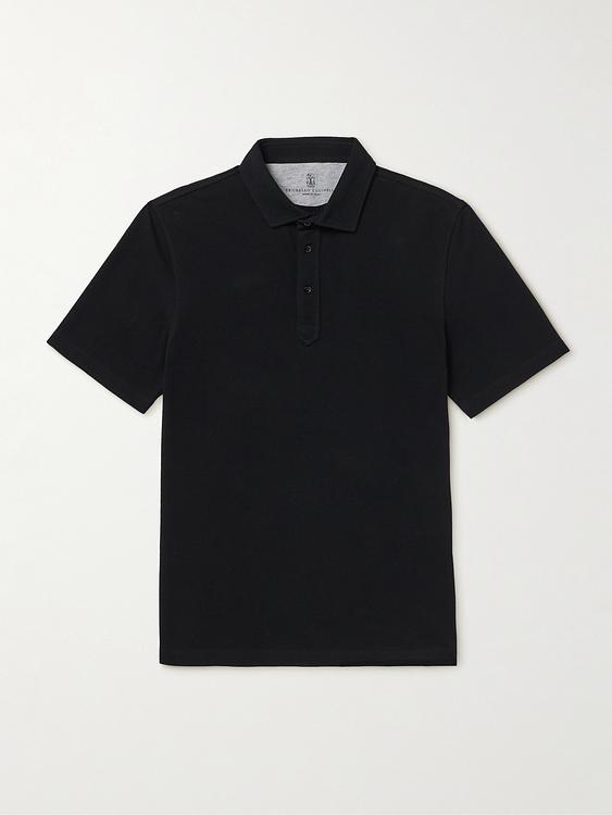Black short sleeve polo shirt from Brunello Cucinelli