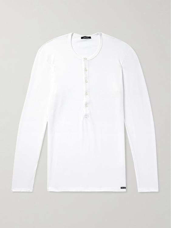 White henley shirt from Tom Ford