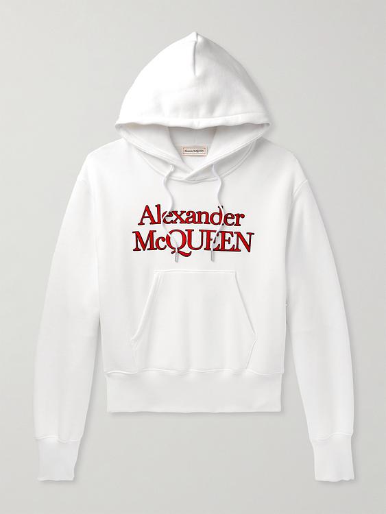 Print white hooded sweatshirt from Alexander Mcqueen