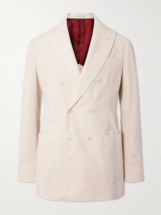 White double-breasted blazer from Brunello Cucinelli