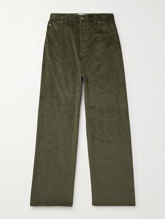 Dark green wide-leg casual trousers from Loewe