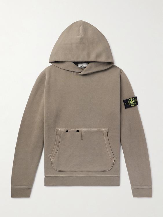 Print grey hooded sweatshirt from Stone Island