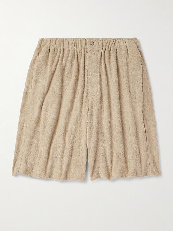 Beige linen shorts from Versace