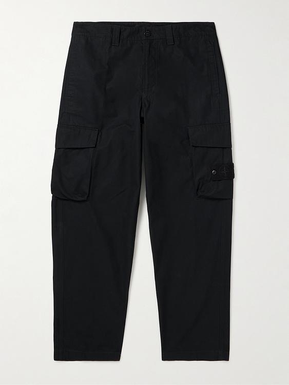 Black cargo trousers from Stone Island