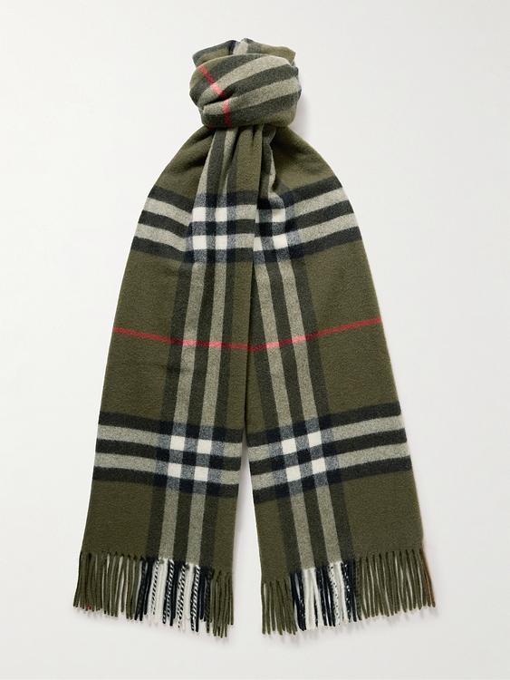 Checkered dark green scarve from Burberry