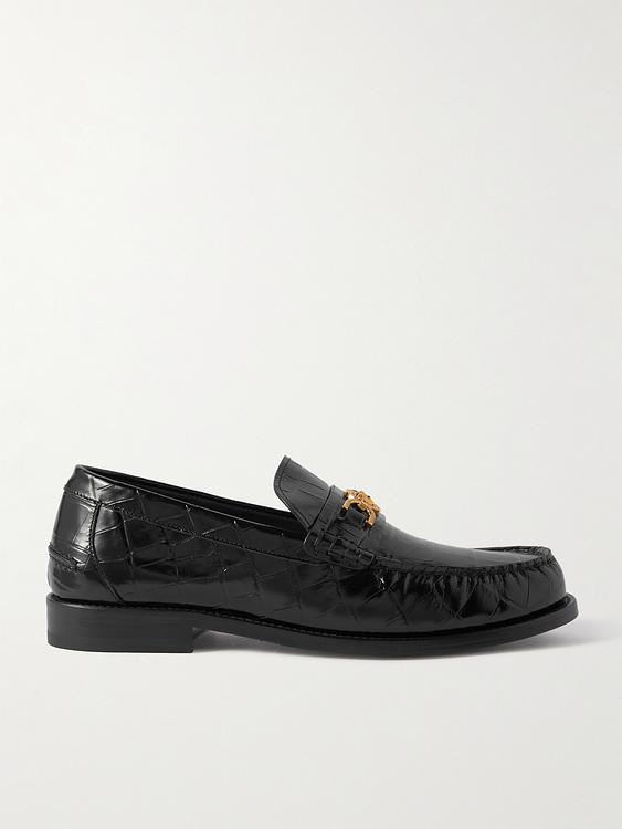 Black loafers from Versace
