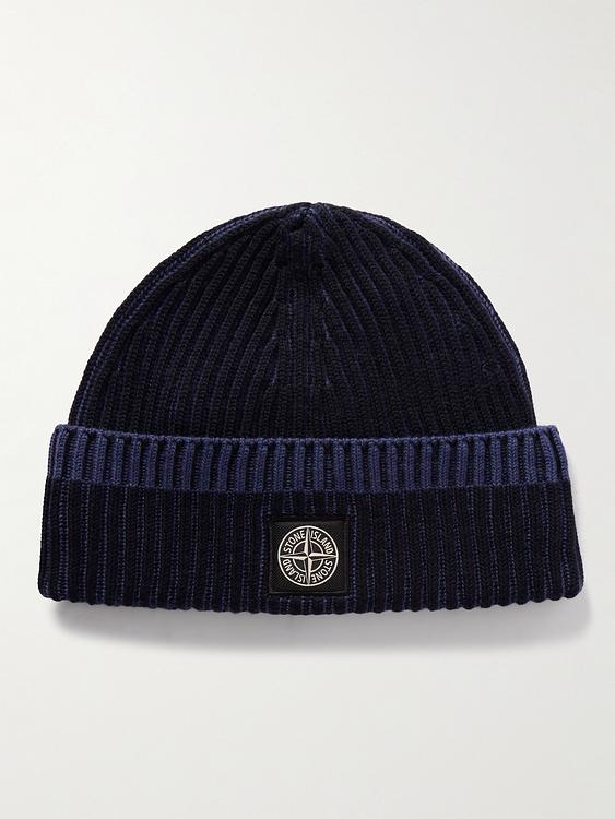 Black beanie from Stone Island