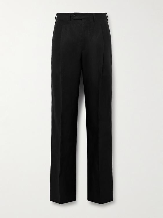Black wide-leg formal trousers from Saman Amel