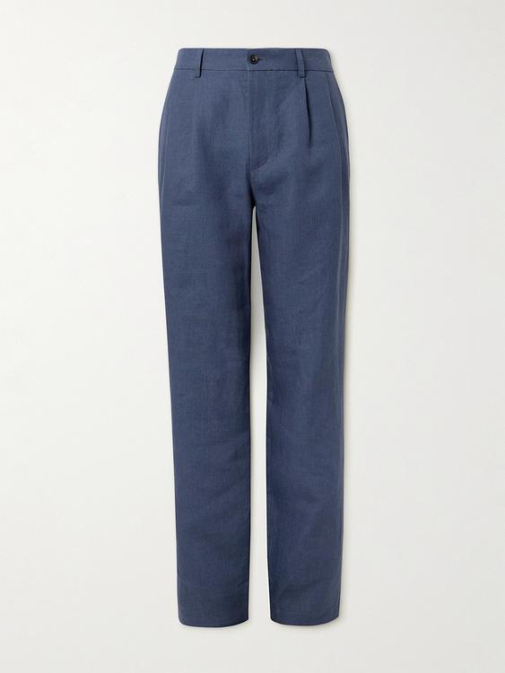 Dark blue suit trousers from De Bonne Facture