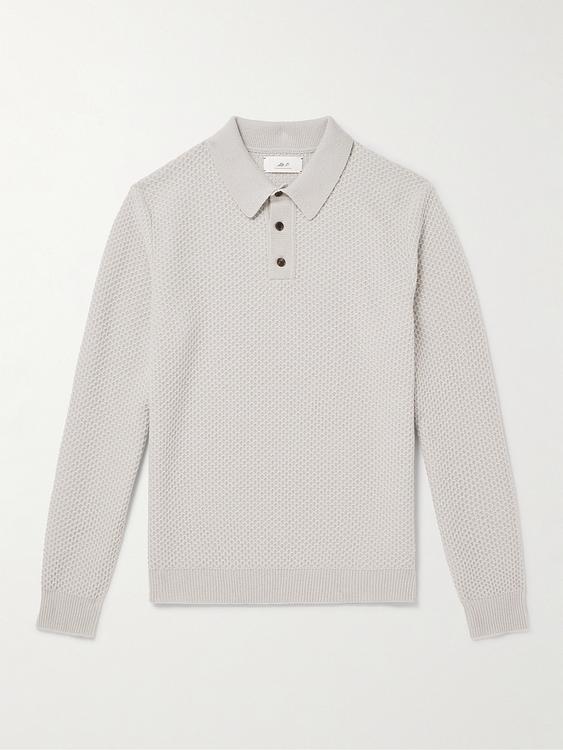 White long sleeve polo shirt from Mr P.