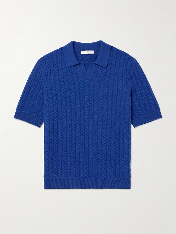 Dark blue short sleeve polo shirt from Mr P.