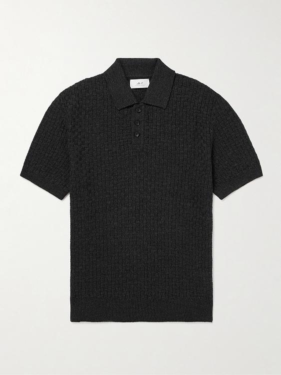 Black short sleeve polo shirt from Mr P.