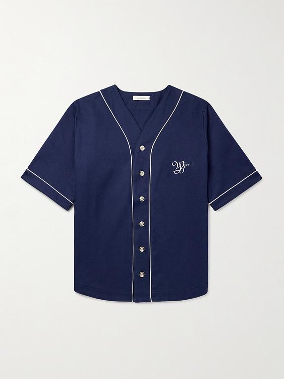 Dark blue short sleeve shirt from Wales Bonner